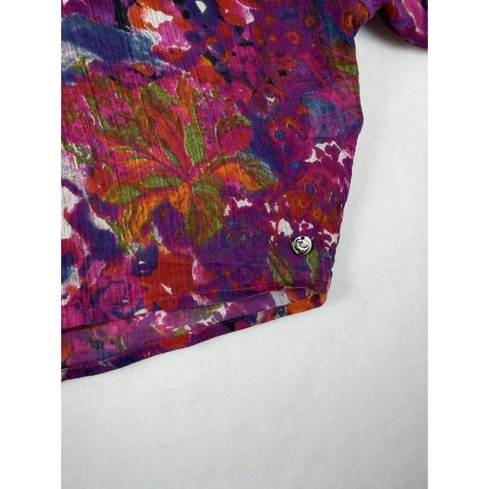 Old Khaki Women's Floral Button-Up Blouse – Colorful Boho Lightweight Top - Picture 9 of 10